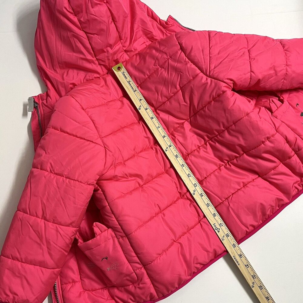Carter’s Pink Quilted Kitty Cat Puffer Jacket Fleece Lined Winter Coat Sz7 L - Picture 5 of 16